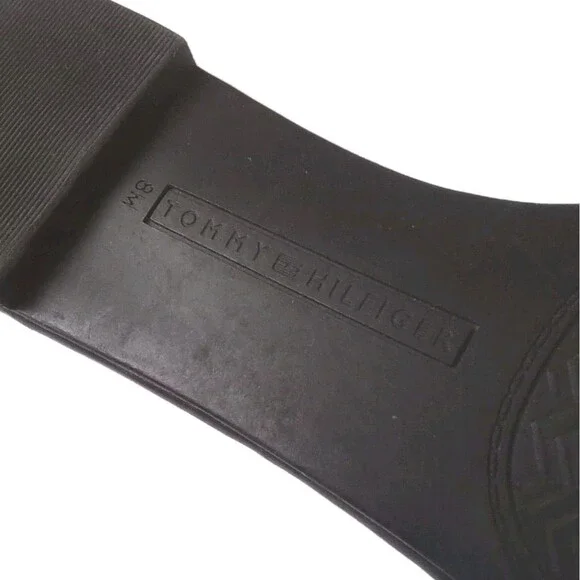 Tommy Hilfiger Black "Tricela" Flats Leather Slip Ons sz 8M Womens Sandals - Picture 8 of 8